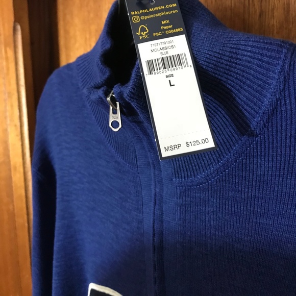 Polo Ralph Lauren Varsity Half Zip Cotton Sweater - Picture 4 of 5